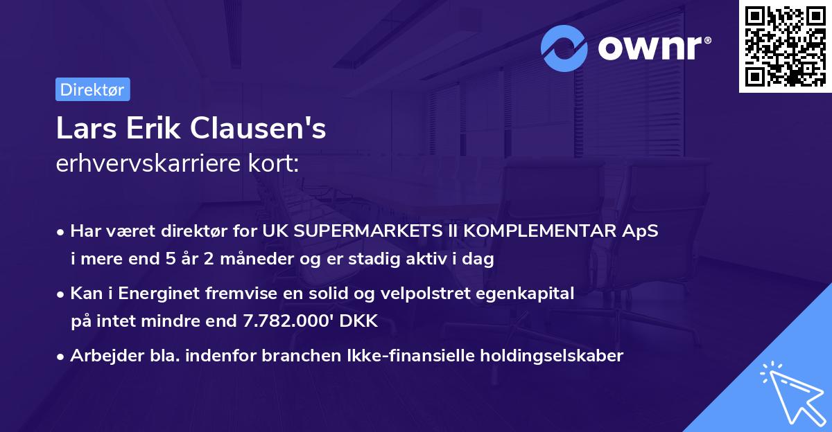 Lars Erik Clausen's erhvervskarriere kort