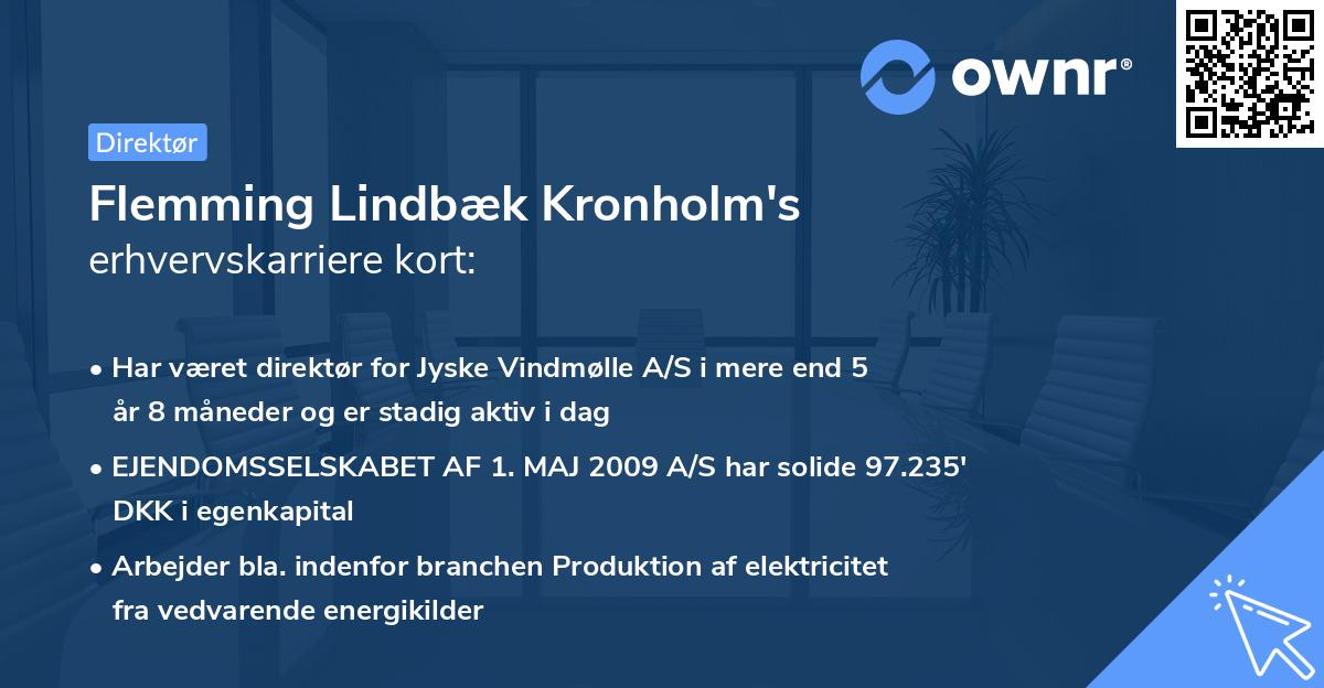 Flemming Lindbæk Kronholm's erhvervskarriere kort