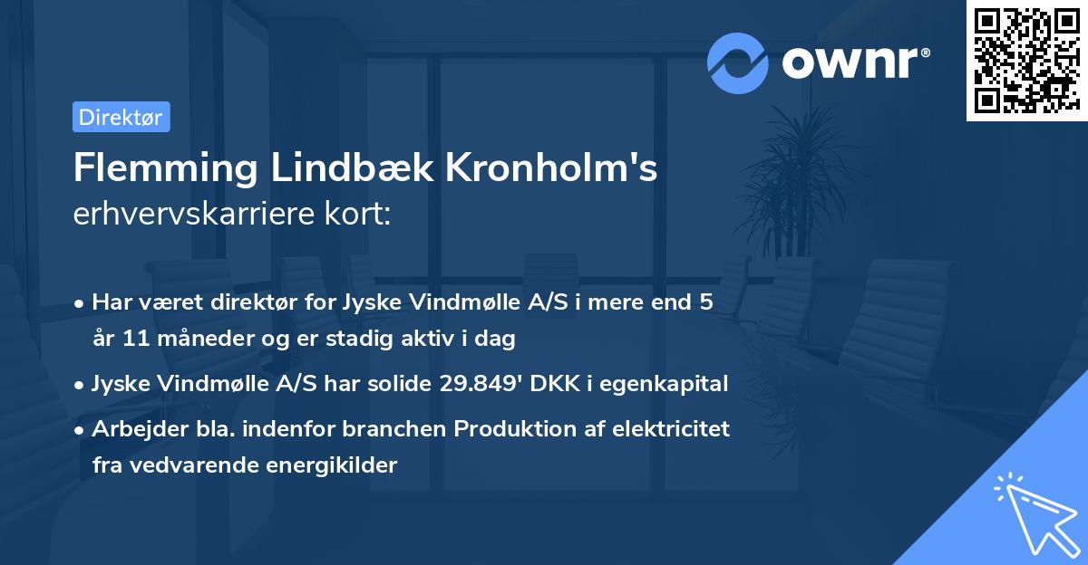 Flemming Lindbæk Kronholm's erhvervskarriere kort