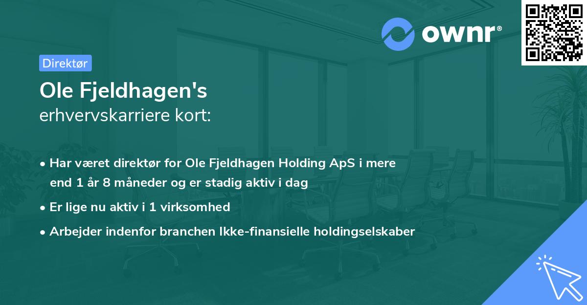 Ole Fjeldhagen's erhvervskarriere kort