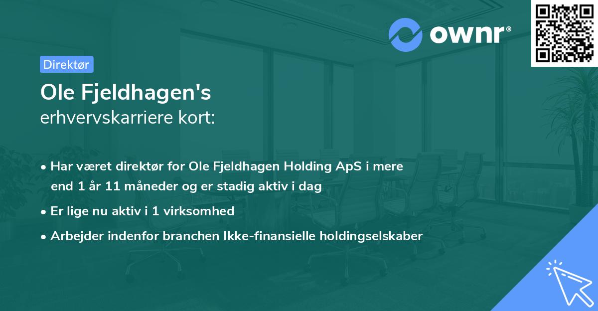 Ole Fjeldhagen's erhvervskarriere kort