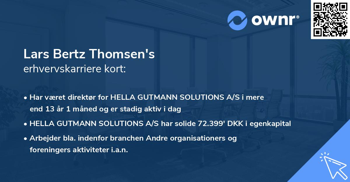 Lars Bertz Thomsen's erhvervskarriere kort