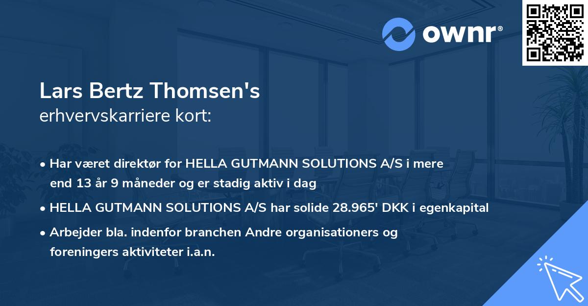 Lars Bertz Thomsen's erhvervskarriere kort