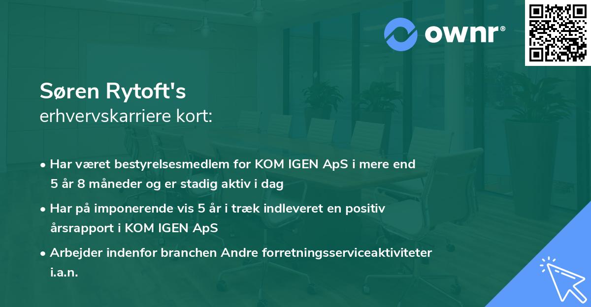 Søren Rytoft's erhvervskarriere kort