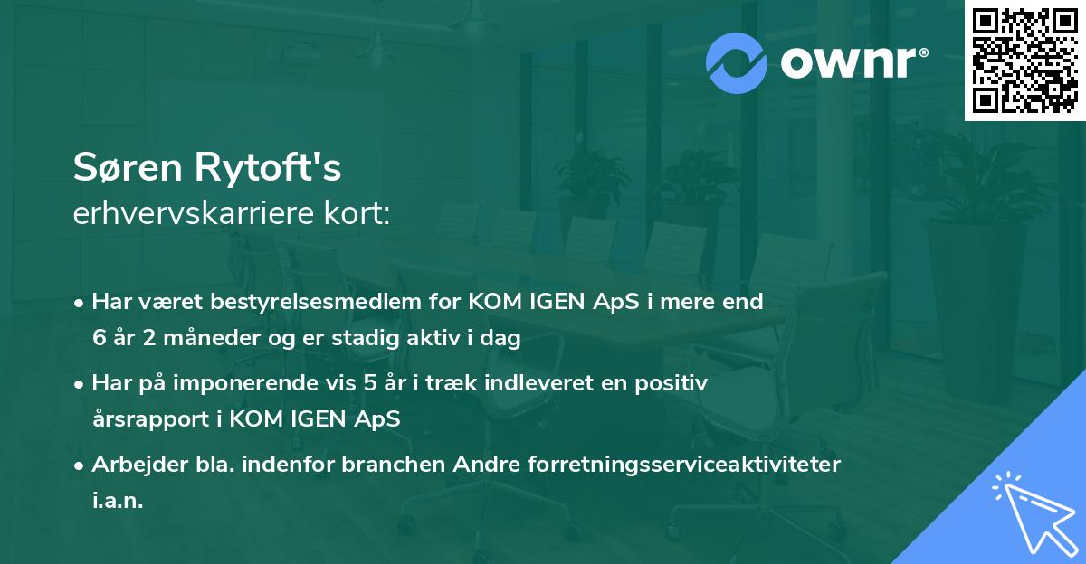 Søren Rytoft's erhvervskarriere kort