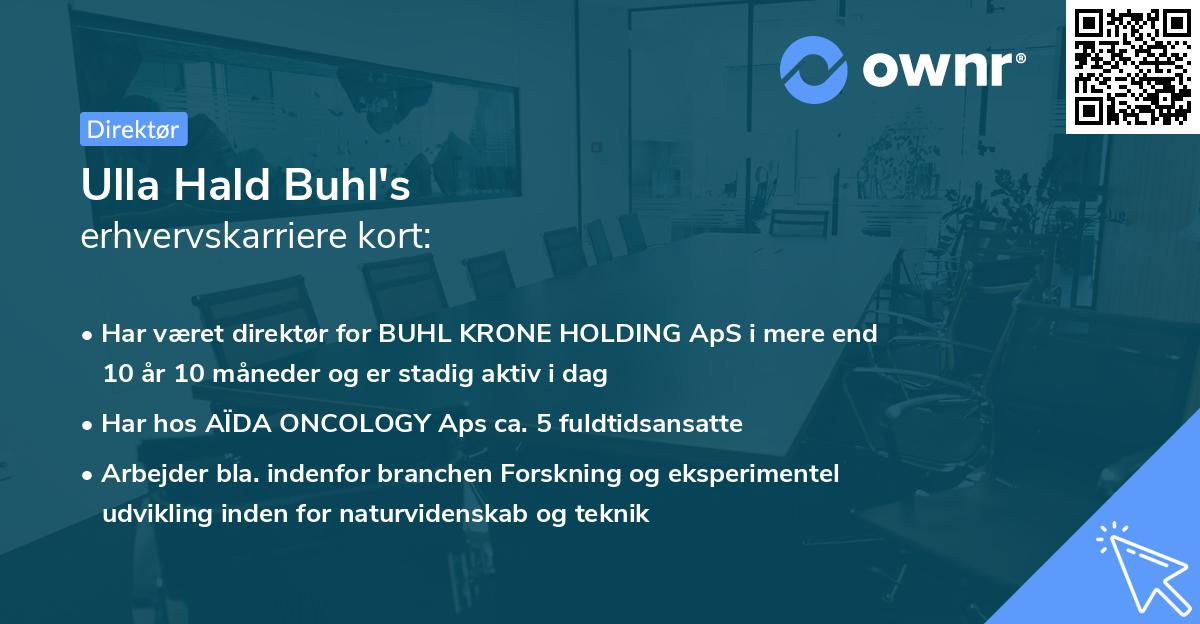 Ulla Hald Buhl's erhvervskarriere kort