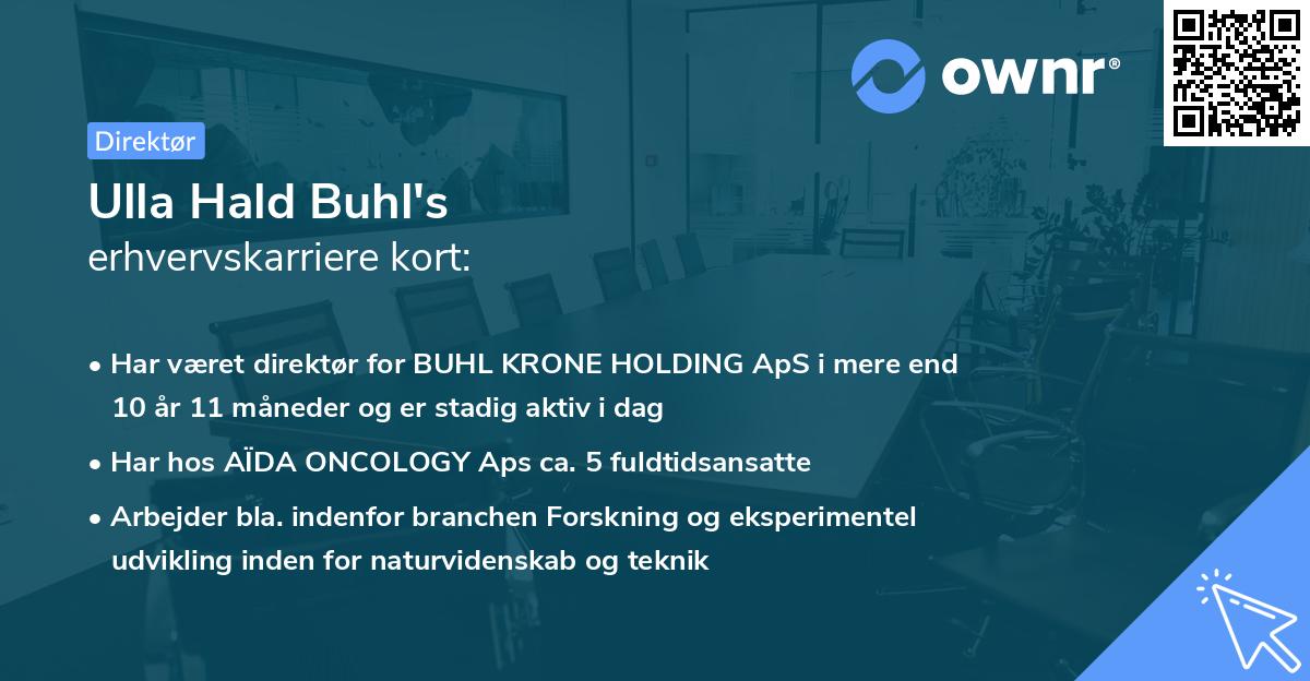 Ulla Hald Buhl's erhvervskarriere kort