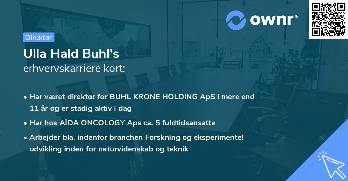 Ulla Hald Buhl's erhvervskarriere kort
