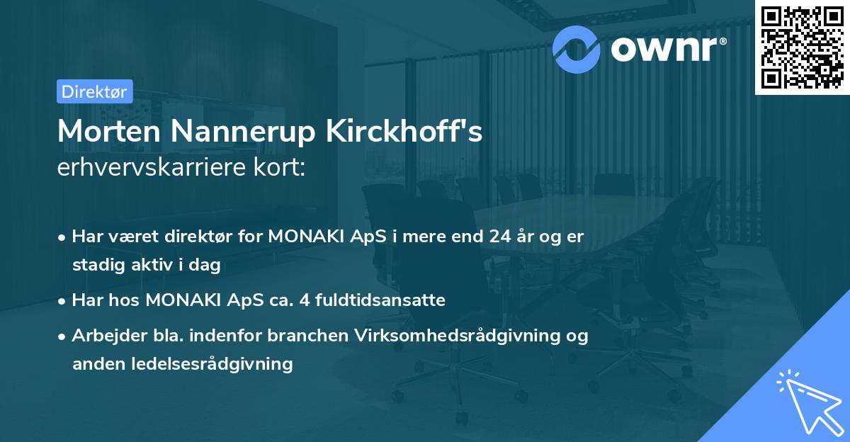 Morten Nannerup Kirckhoff's erhvervskarriere kort