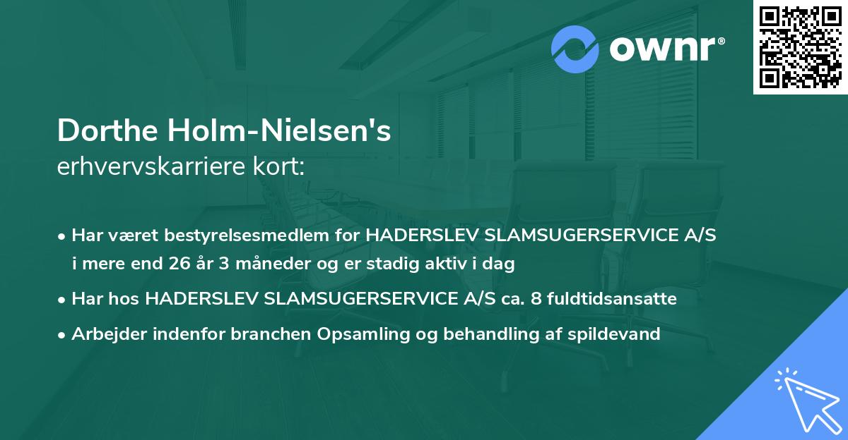 Dorthe Holm-Nielsen's erhvervskarriere kort