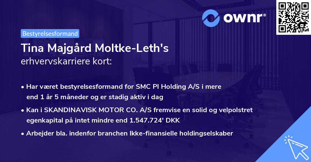 Tina Majgård Moltke-Leth's erhvervskarriere kort