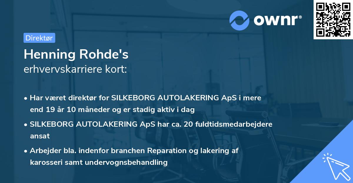 Henning Rohde's erhvervskarriere kort