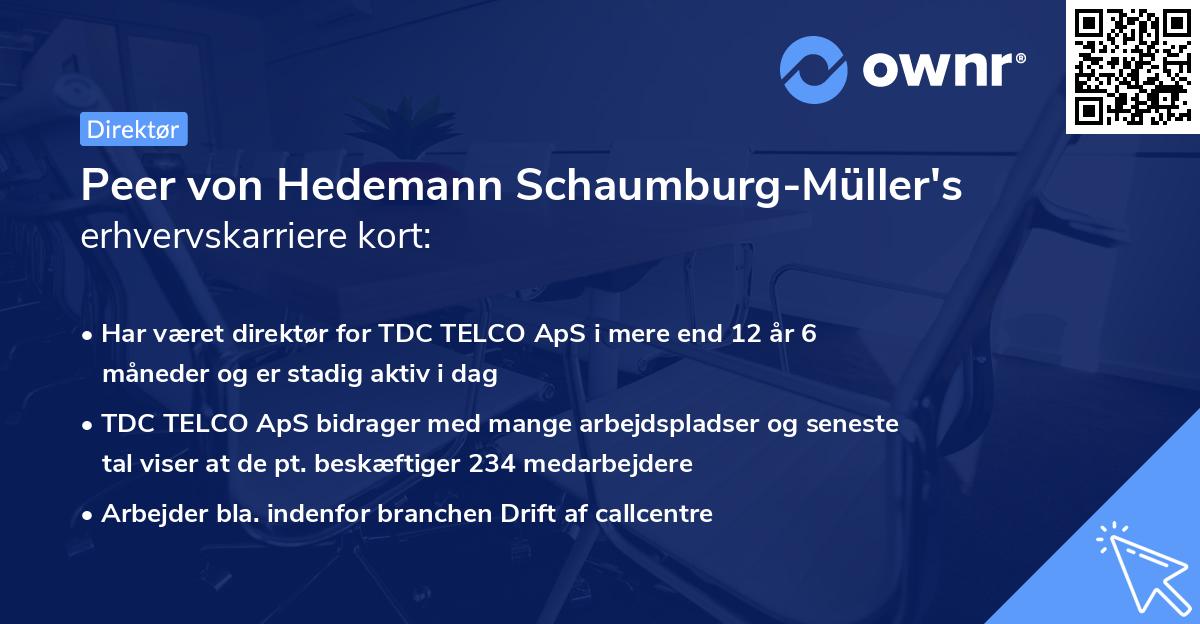 Peer von Hedemann Schaumburg-Müller's erhvervskarriere kort