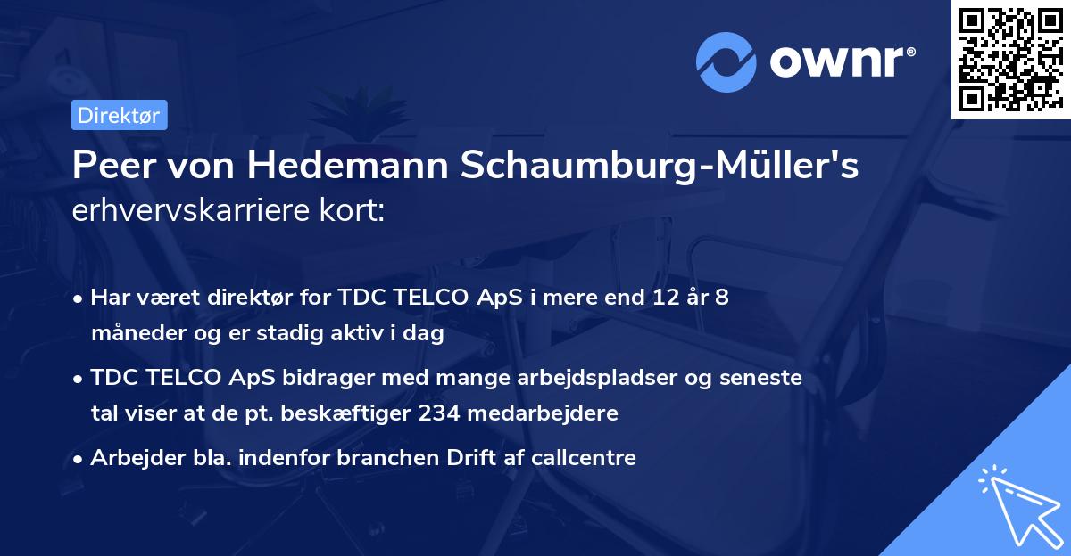 Peer von Hedemann Schaumburg-Müller's erhvervskarriere kort