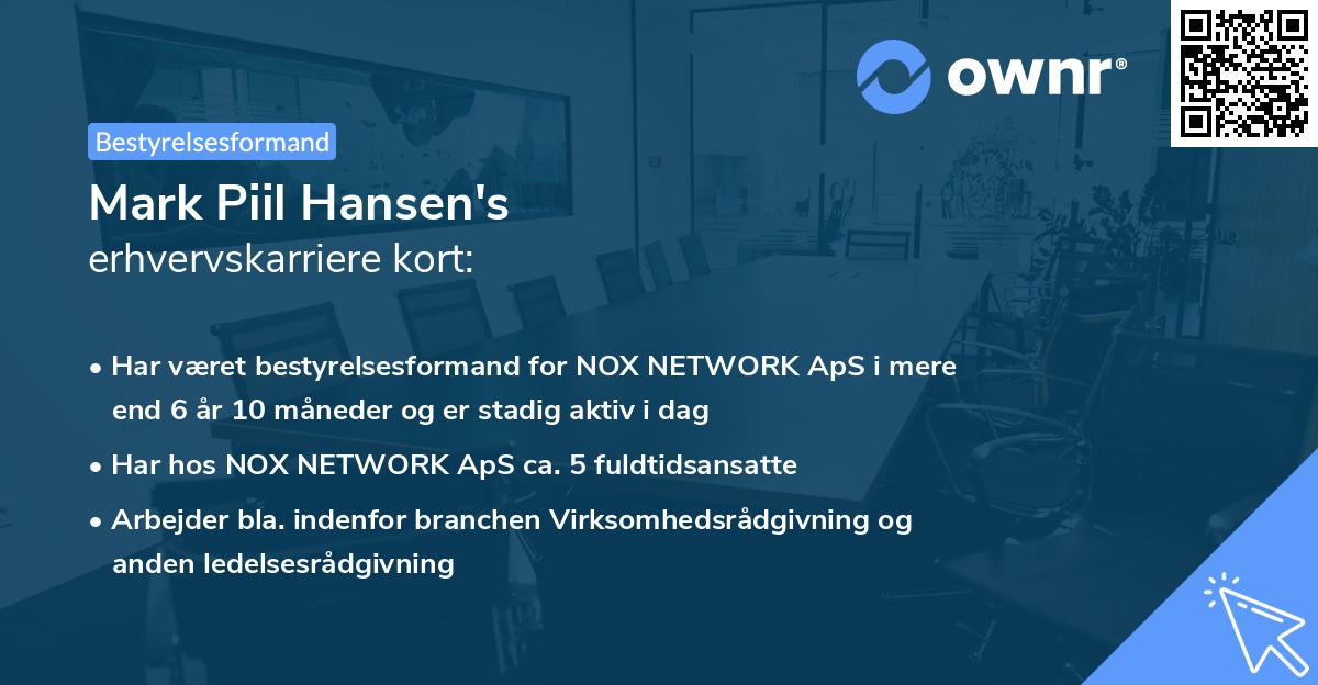 Mark Piil Hansen's erhvervskarriere kort