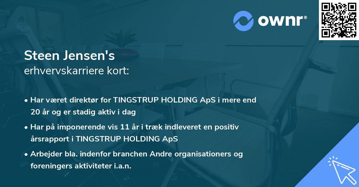 Steen Jensen's erhvervskarriere kort