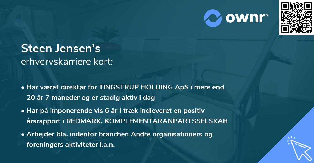 Steen Jensen's erhvervskarriere kort