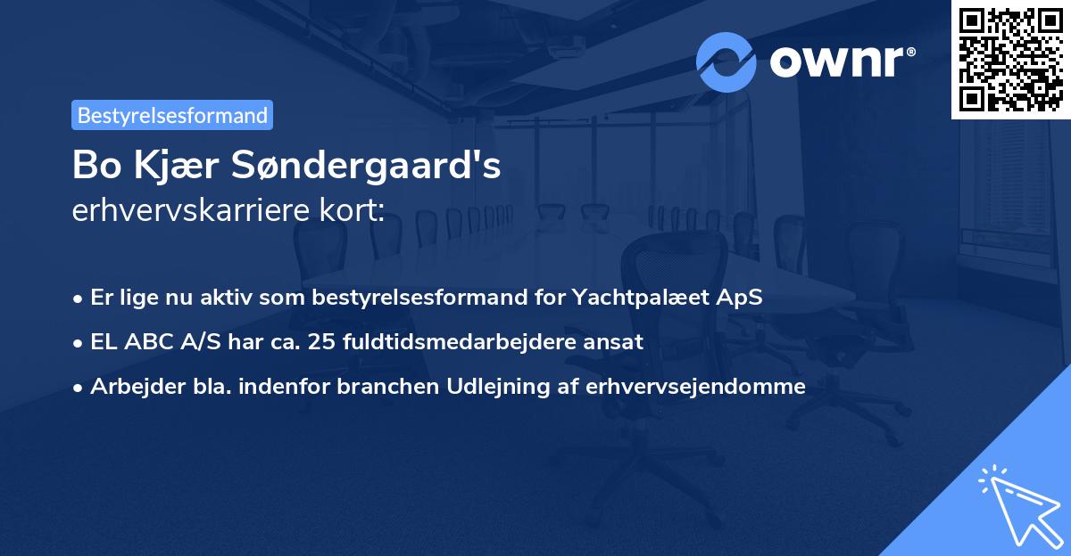 Bo Kjær Søndergaard's erhvervskarriere kort