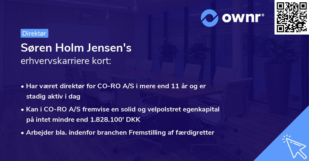 Søren Holm Jensen's erhvervskarriere kort