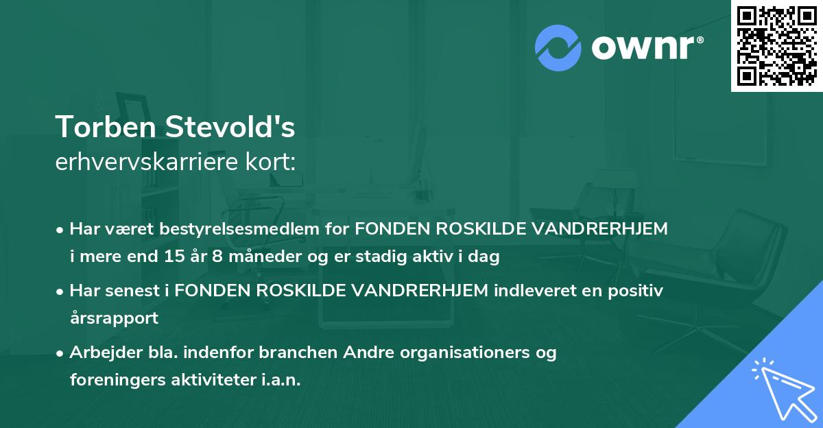 Torben Stevold's erhvervskarriere kort