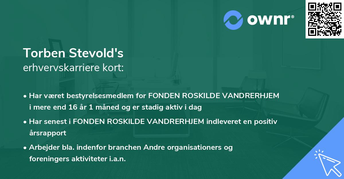Torben Stevold's erhvervskarriere kort