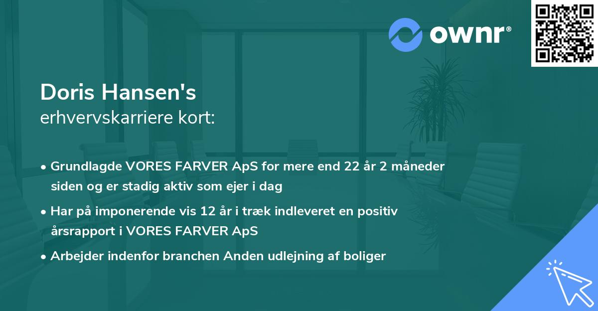 Doris Hansen's erhvervskarriere kort
