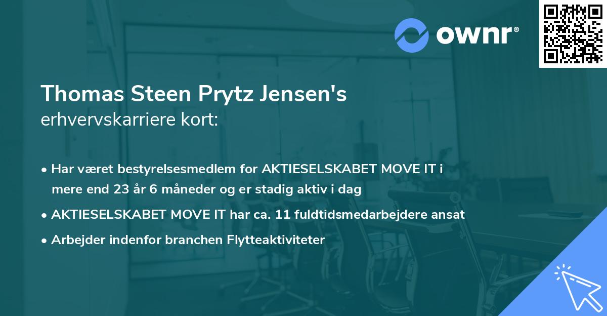 Thomas Steen Prytz Jensen's erhvervskarriere kort
