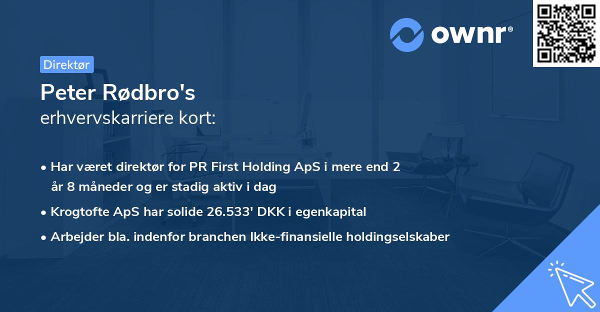 Peter Rødbro's erhvervskarriere kort