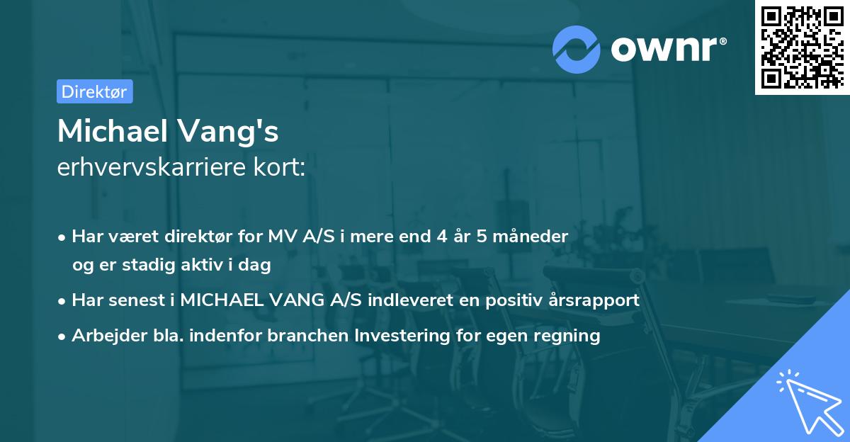Michael Vang's erhvervskarriere kort