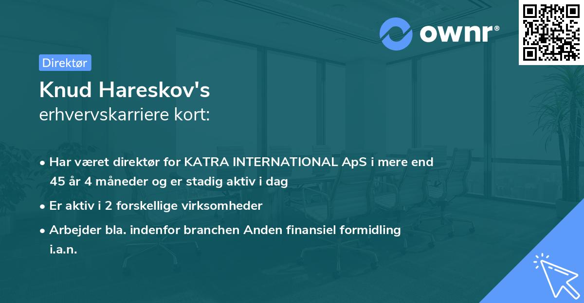 Knud Hareskov's erhvervskarriere kort