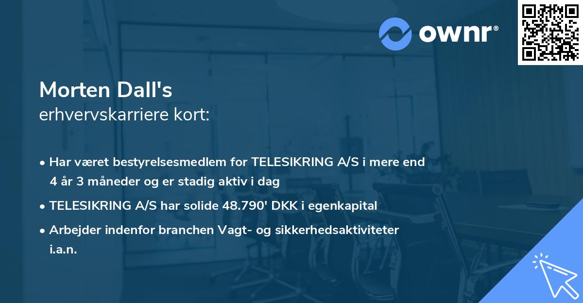 Morten Dall's erhvervskarriere kort