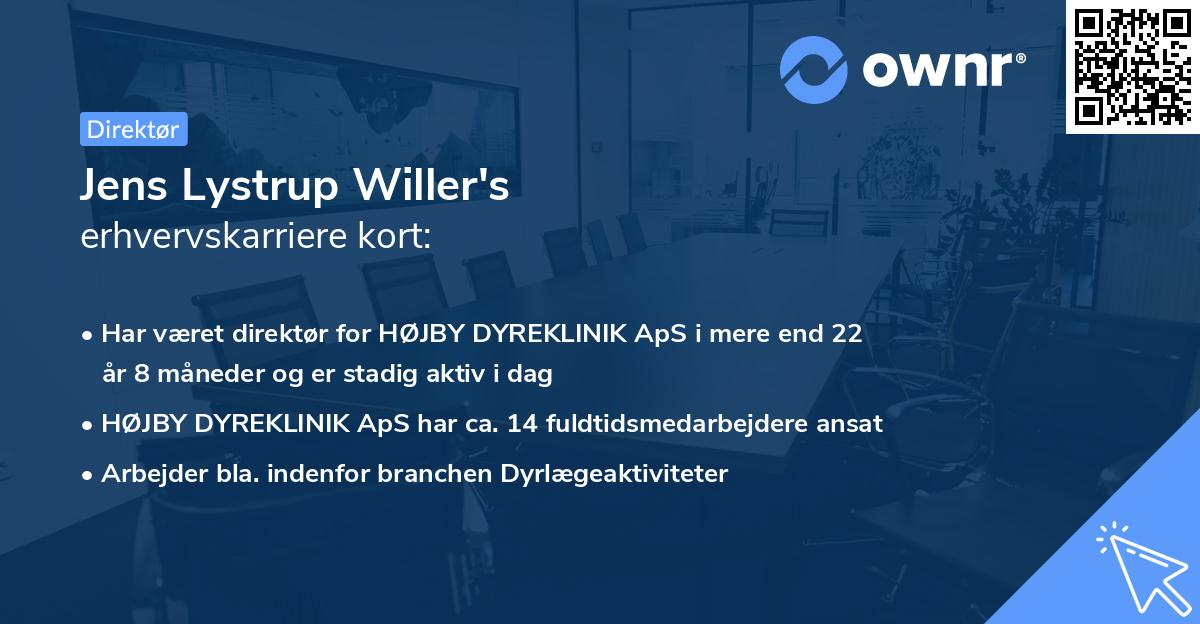 Jens Lystrup Willer's erhvervskarriere kort