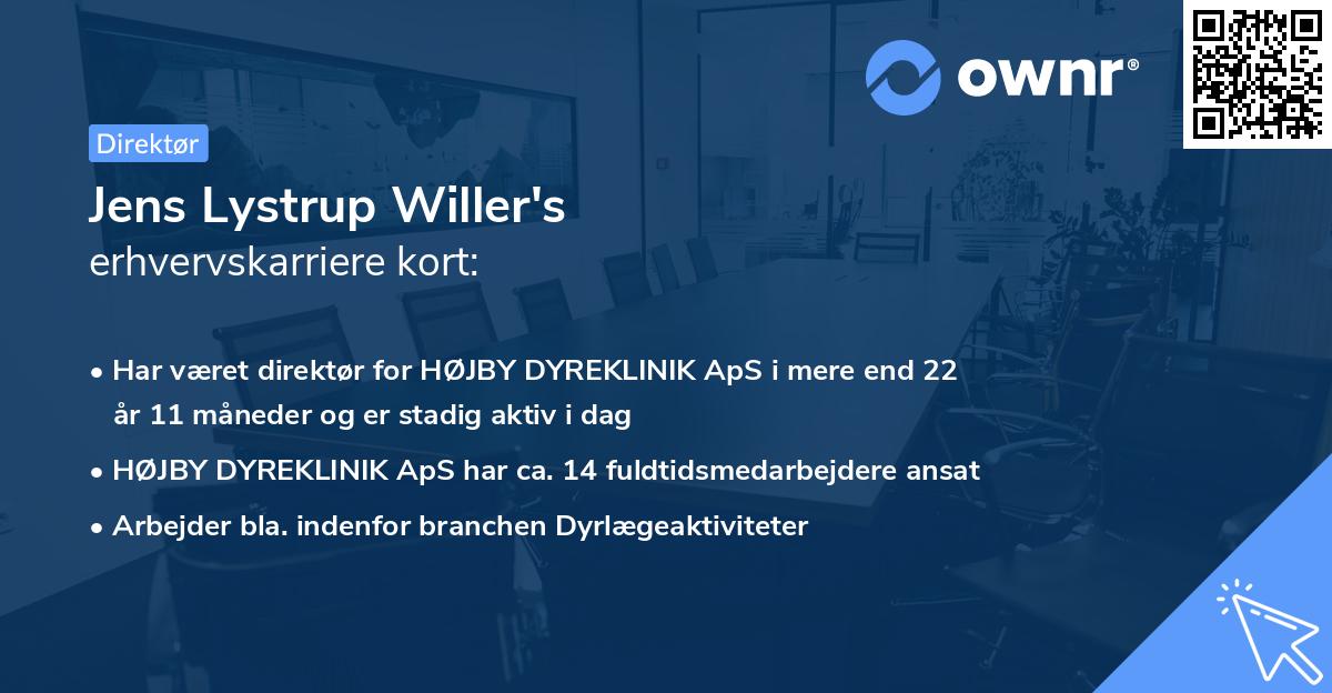 Jens Lystrup Willer's erhvervskarriere kort