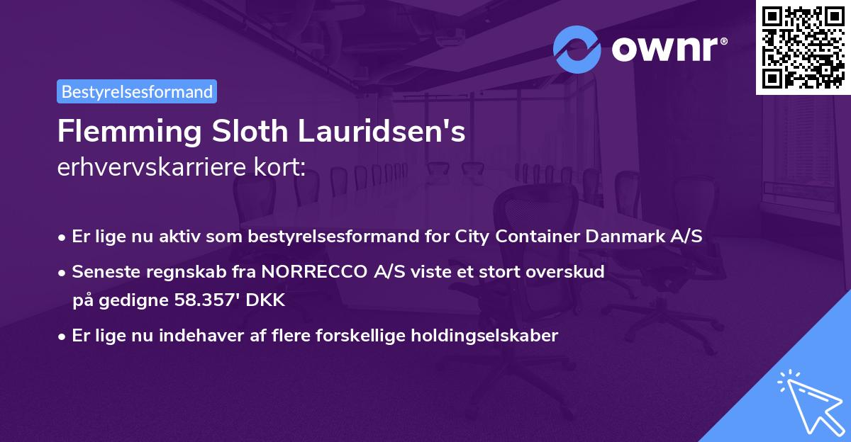 Flemming Sloth Lauridsen's erhvervskarriere kort