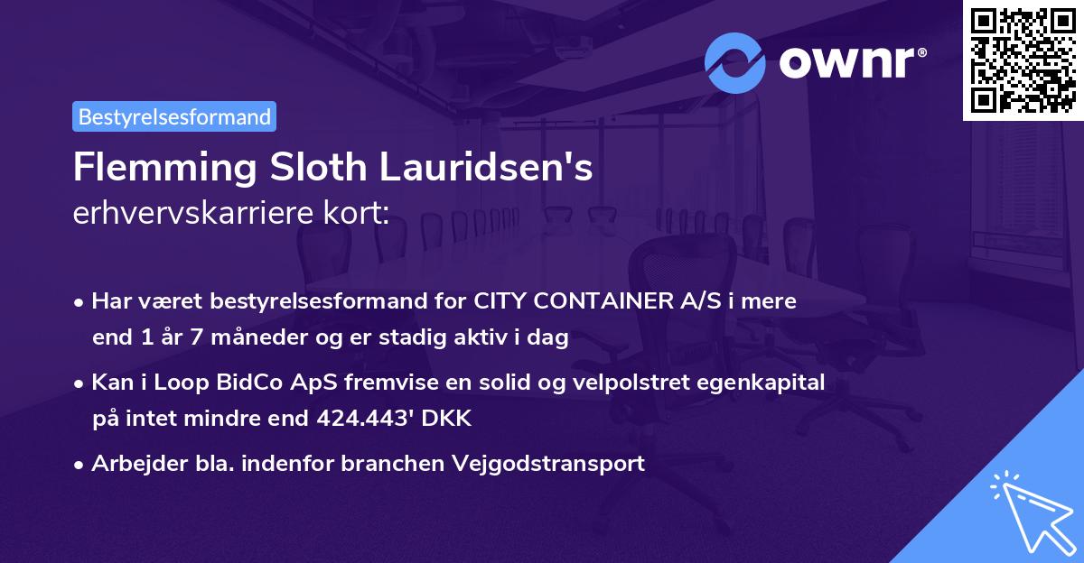 Flemming Sloth Lauridsen's erhvervskarriere kort