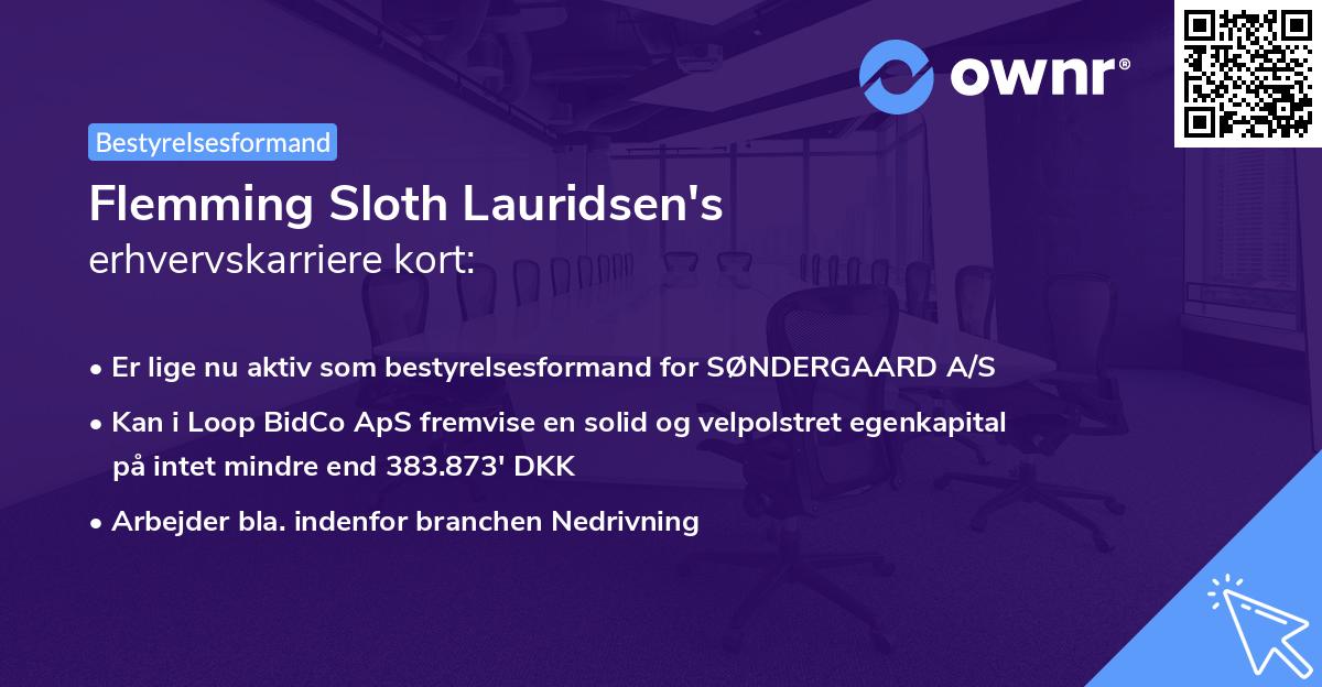 Flemming Sloth Lauridsen's erhvervskarriere kort