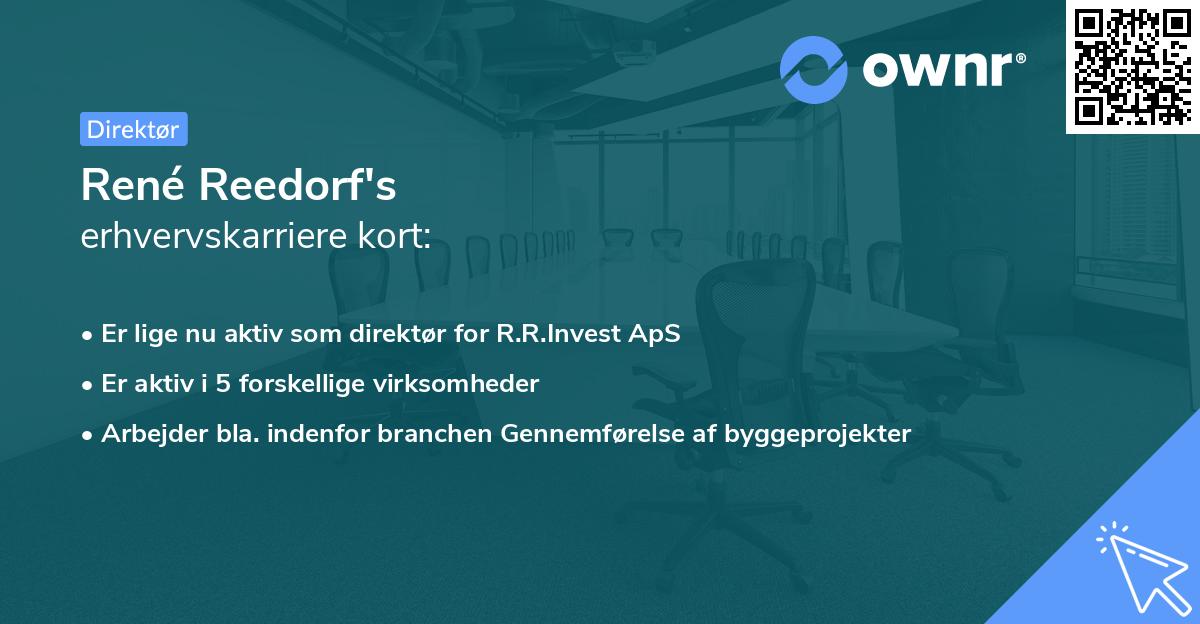 René Reedorf's erhvervskarriere kort