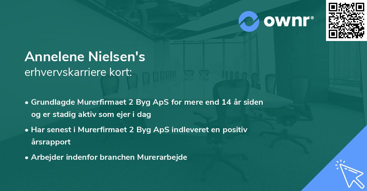 Annelene Nielsen's erhvervskarriere kort