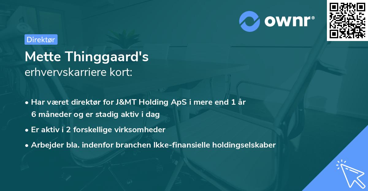 Mette Thinggaard's erhvervskarriere kort