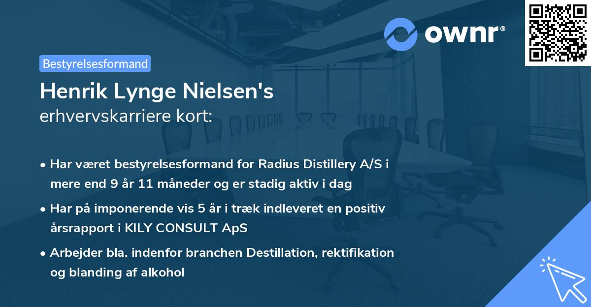 Henrik Lynge Nielsen's erhvervskarriere kort