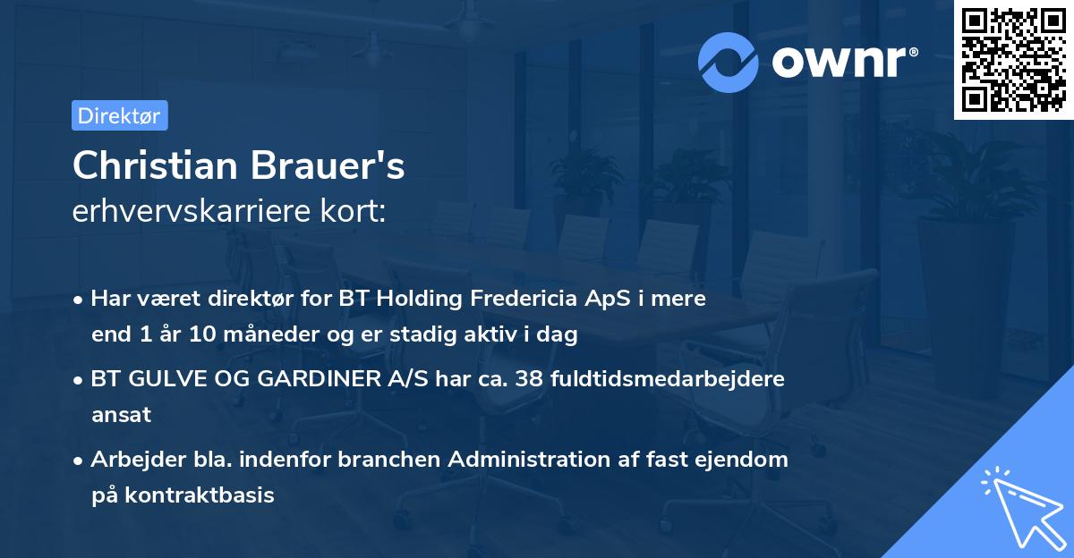 Christian Brauer's erhvervskarriere kort