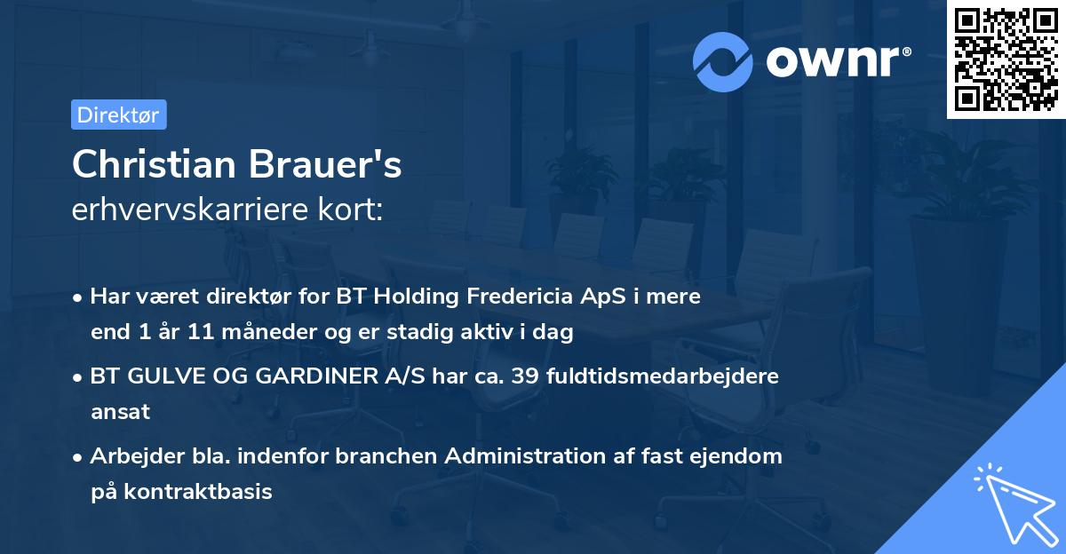 Christian Brauer's erhvervskarriere kort