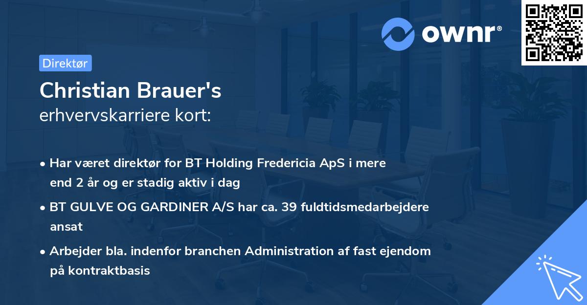Christian Brauer's erhvervskarriere kort