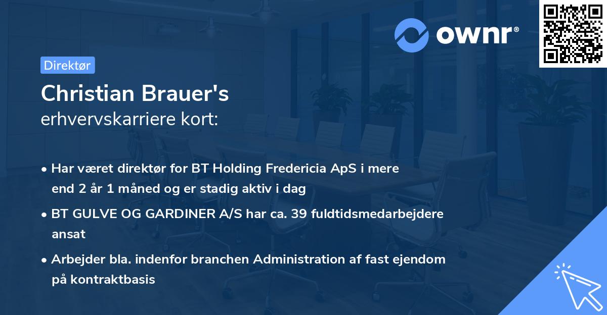 Christian Brauer's erhvervskarriere kort