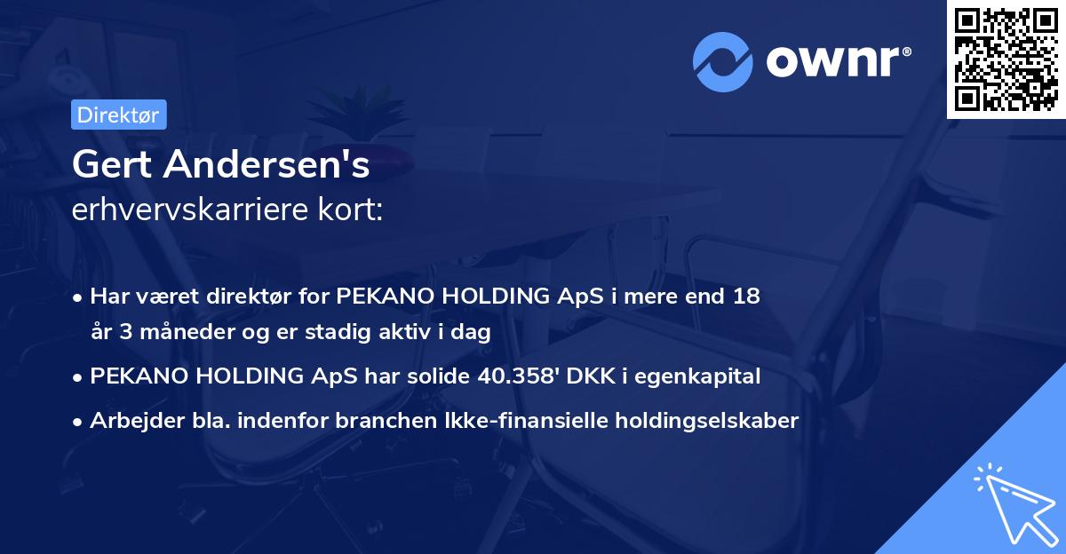 Gert Andersen's erhvervskarriere kort