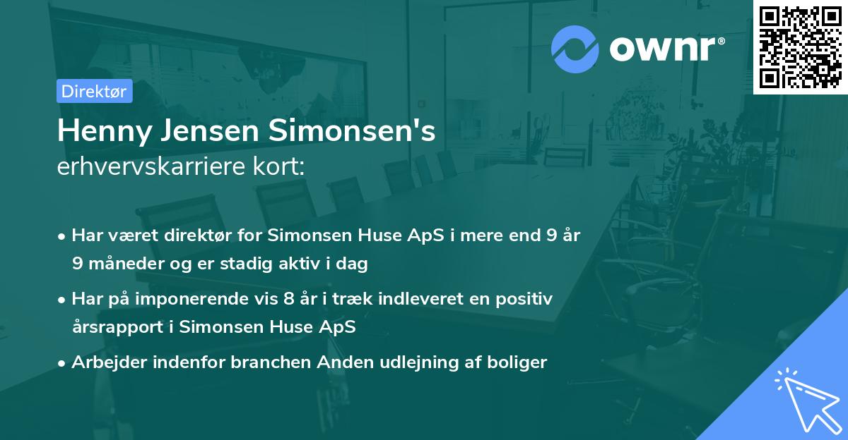 Henny Jensen Simonsen's erhvervskarriere kort