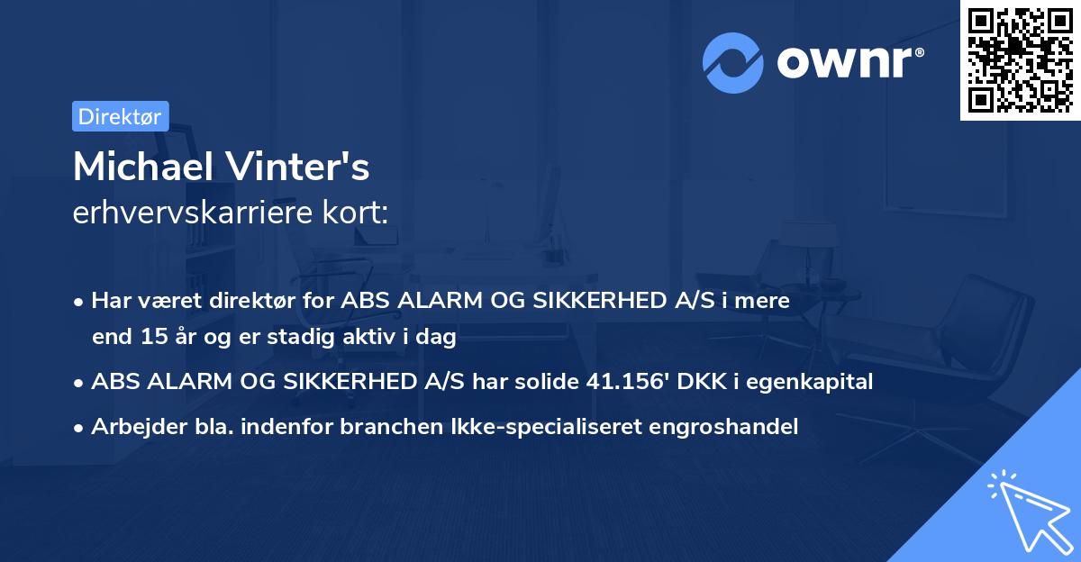 Michael Vinter's erhvervskarriere kort