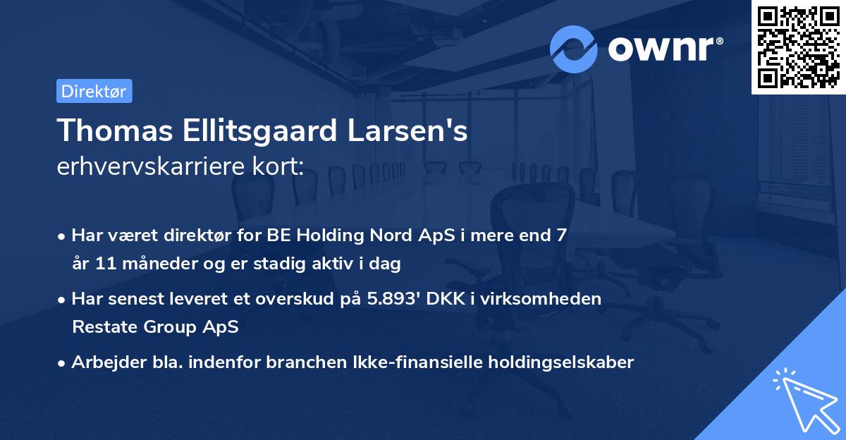 Thomas Ellitsgaard Larsen's erhvervskarriere kort
