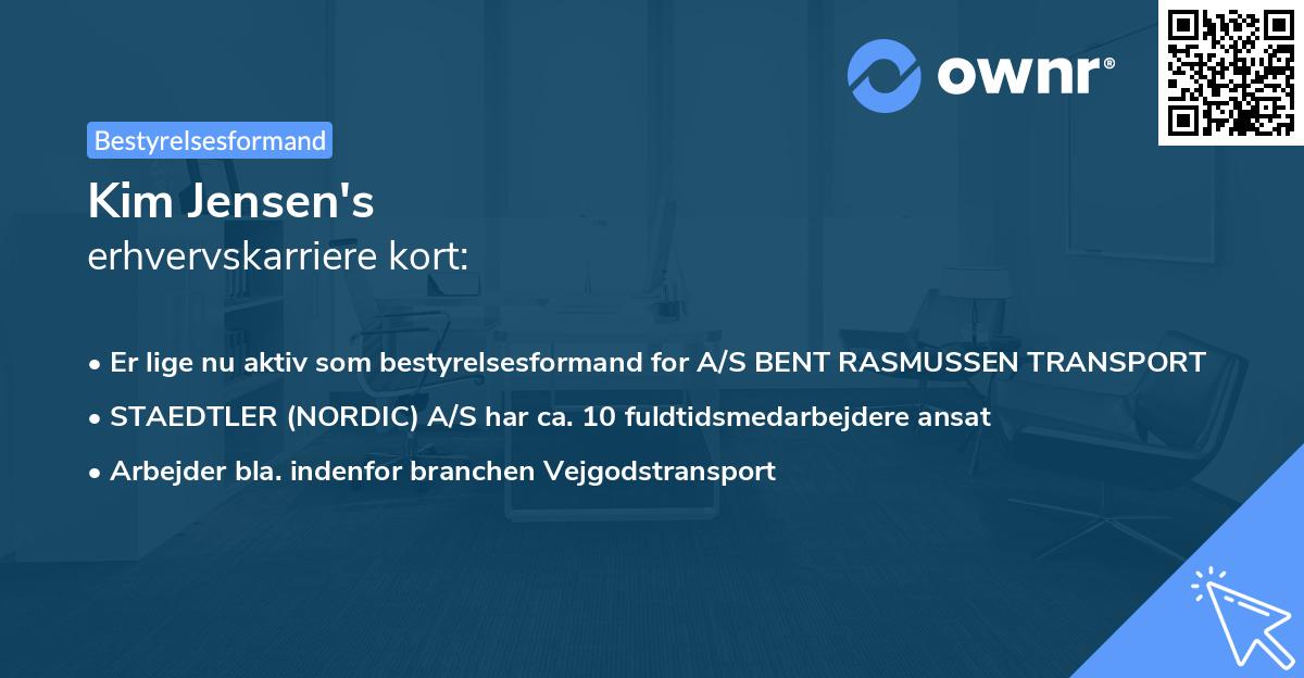 Kim Jensen's erhvervskarriere kort