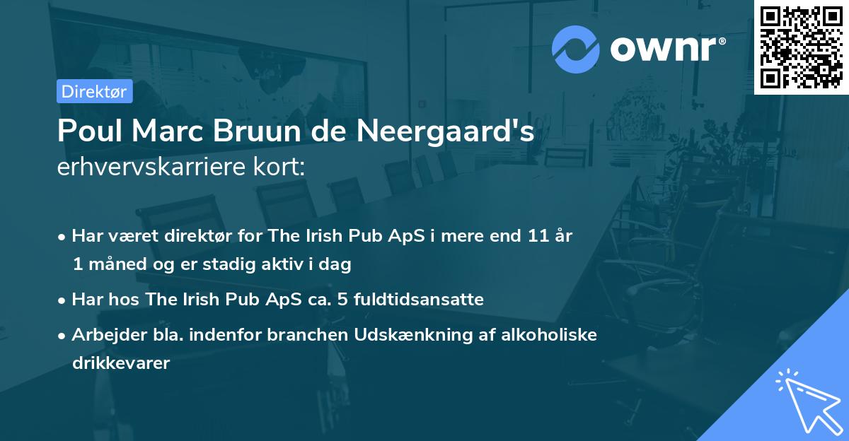 Poul Marc Bruun de Neergaard's erhvervskarriere kort